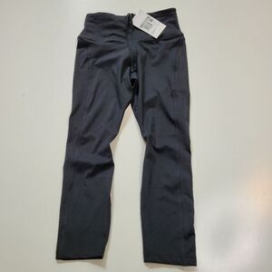 NEW NIKE FAST DRI-FIT BLACK MID RISE CROPPED LEGGINGS TIGHTS ZIP POCKETS XS NWT